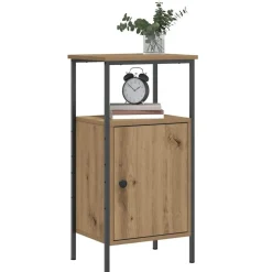 Tafels*vidaXL Nachtkastje 41x31x80 cm bewerkt hout artisanaal eikenkleurig