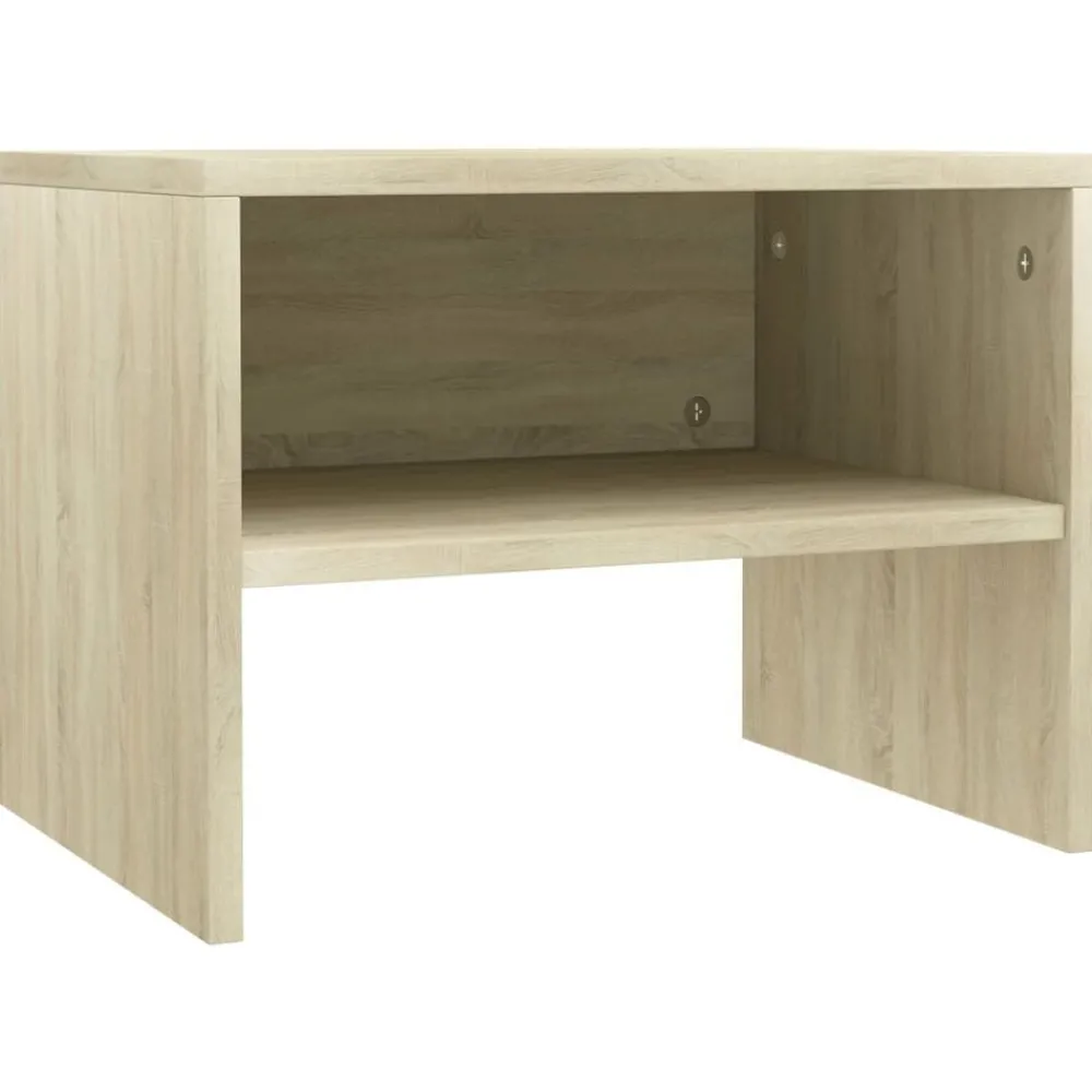 Tafels*vidaXL Nachtkastje 40x30x30 cm bewerkt hout kleurig Sonoma eiken