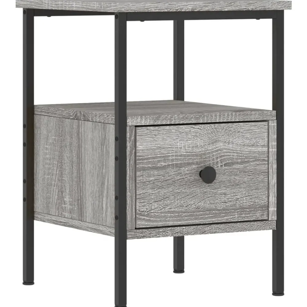 Nachtkastje 34x36x50 cm bewerkt hout eikenkleurig>vidaXL Sale