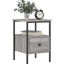 Nachtkastje 34x36x50 cm bewerkt hout eikenkleurig><noscript><img width=