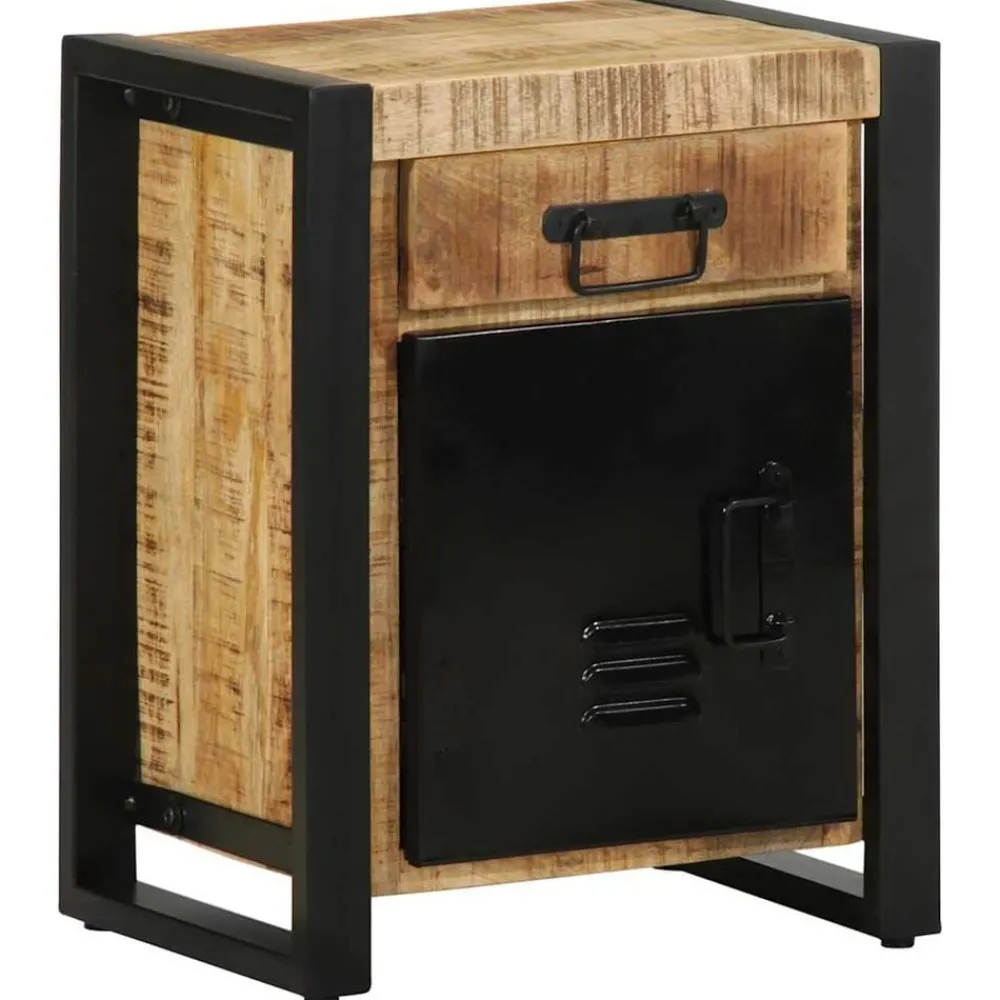 Nachtkastje 40x30x50 cm massief ruw mangohout>vidaXL Hot