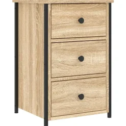 Tafels*vidaXL Nachtkastje 40x36x60 cm bewerkt hout kleurig Sonoma eiken