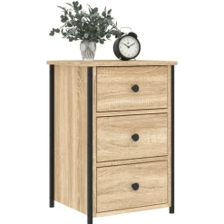 Tafels*vidaXL Nachtkastje 40x36x60 cm bewerkt hout kleurig Sonoma eiken