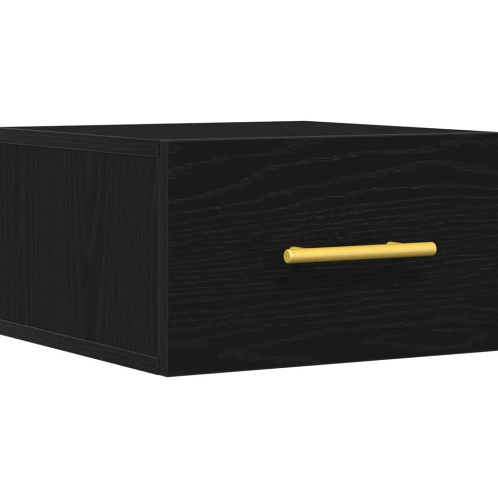 Kasten & Opbergmeubelen*vidaXL Nachtkastje 35 x 35 x 20 cm Bewerkt hout Zwart eiken