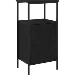Tafels*vidaXL Nachtkastje 41 x 31 x 80 cm Bewerkt hout Zwart eiken