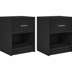 Tafels*vidaXL Nachtkastjes 2 st met lade 40x34x50 cm Zwart