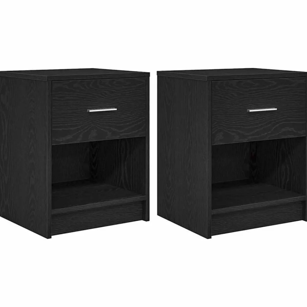 Tafels*vidaXL Nachtkastjes 2 st met lade 40x34x50 cm Zwart