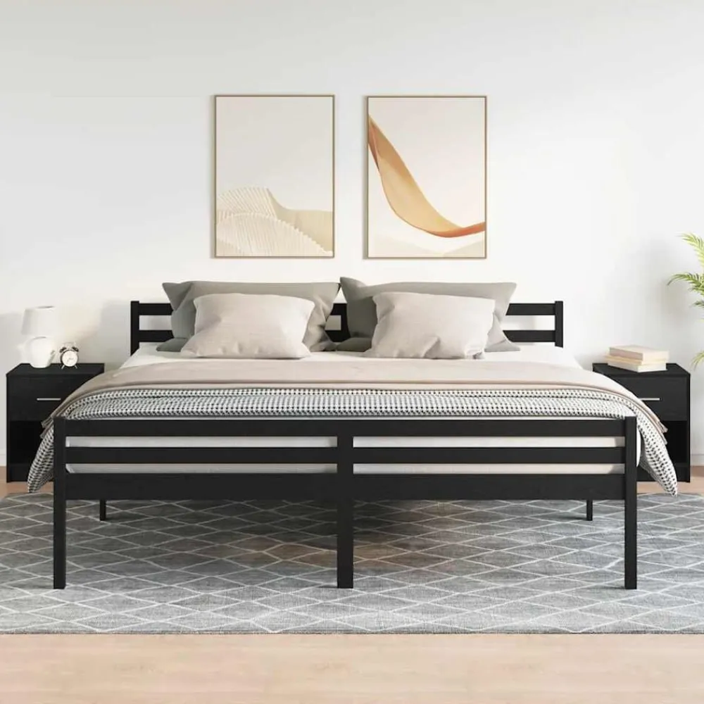 Tafels*vidaXL Nachtkastjes 2 st met lade 40x34x50 cm Zwart