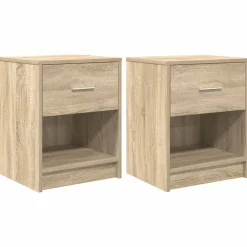 Tafels*vidaXL Nachtkastjes 2 st met lade 40x34x50 cm kleurig Sonoma eiken