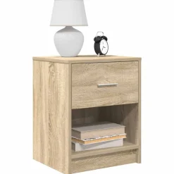 Tafels*vidaXL Nachtkastjes 2 st met lade 40x34x50 cm kleurig Sonoma eiken