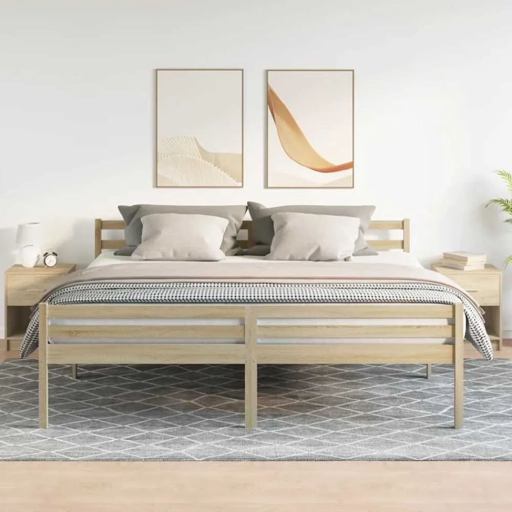 Tafels*vidaXL Nachtkastjes 2 st met lade 40x34x50 cm kleurig Sonoma eiken