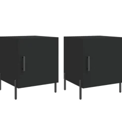 Tafels*vidaXL Nachtkastjes 2 st 40x40x50 cm bewerkt hout Zwart