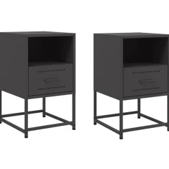 Nachtkastjes 2 st 36x39x60,5 cm staal>vidaXL Outlet