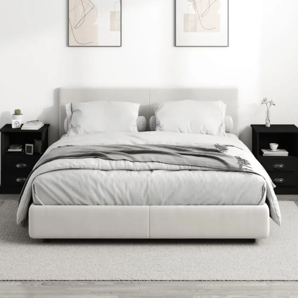 Tafels*vidaXL Nachtkastjes 2 st 43x36x60 cm Zwart