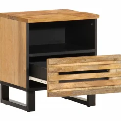 Tafels*vidaXL Nachtkastjes 2 st 40x34x46 cm massief ruw mangohout