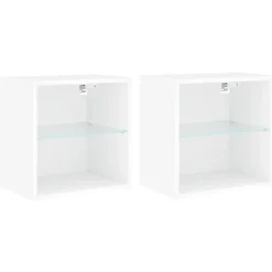 Nachtkastjes met LED's 2 st wandgemonteerd>vidaXL Discount