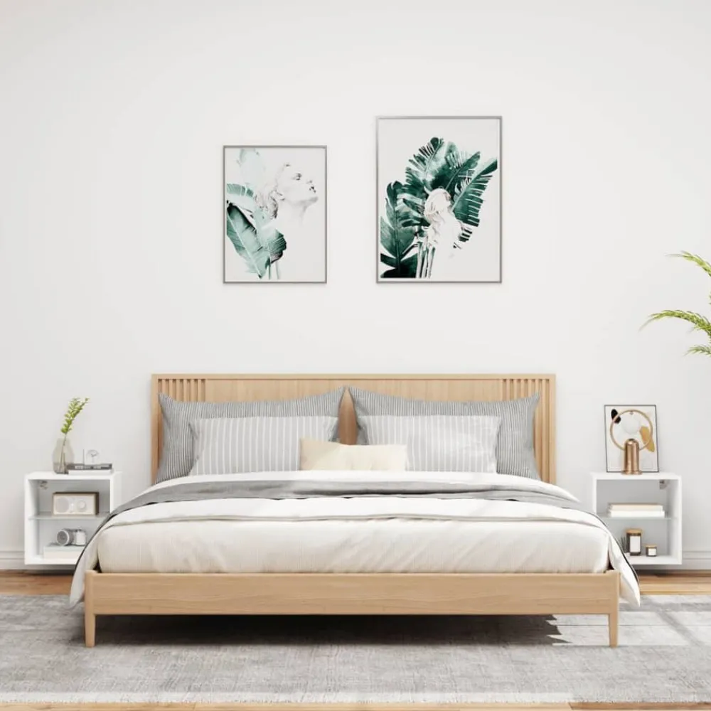 Nachtkastjes met LED's 2 st wandgemonteerd>vidaXL Discount