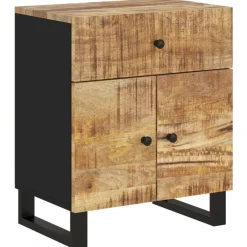 Tafels*vidaXL Nachtkastjes 50x33x60 cm massief mangohout en bewerkt hout Lichthout