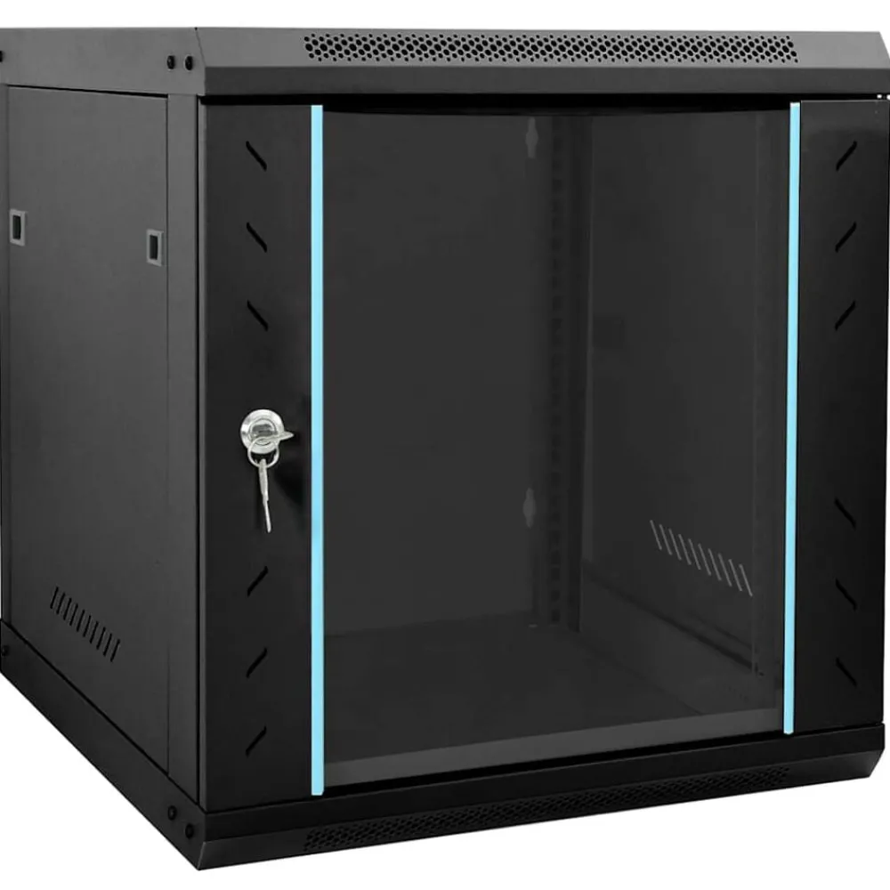 Elektronica*vidaXL Netwerk kabinet met opslag 53 x 60 x 60 cm Staal Zwart