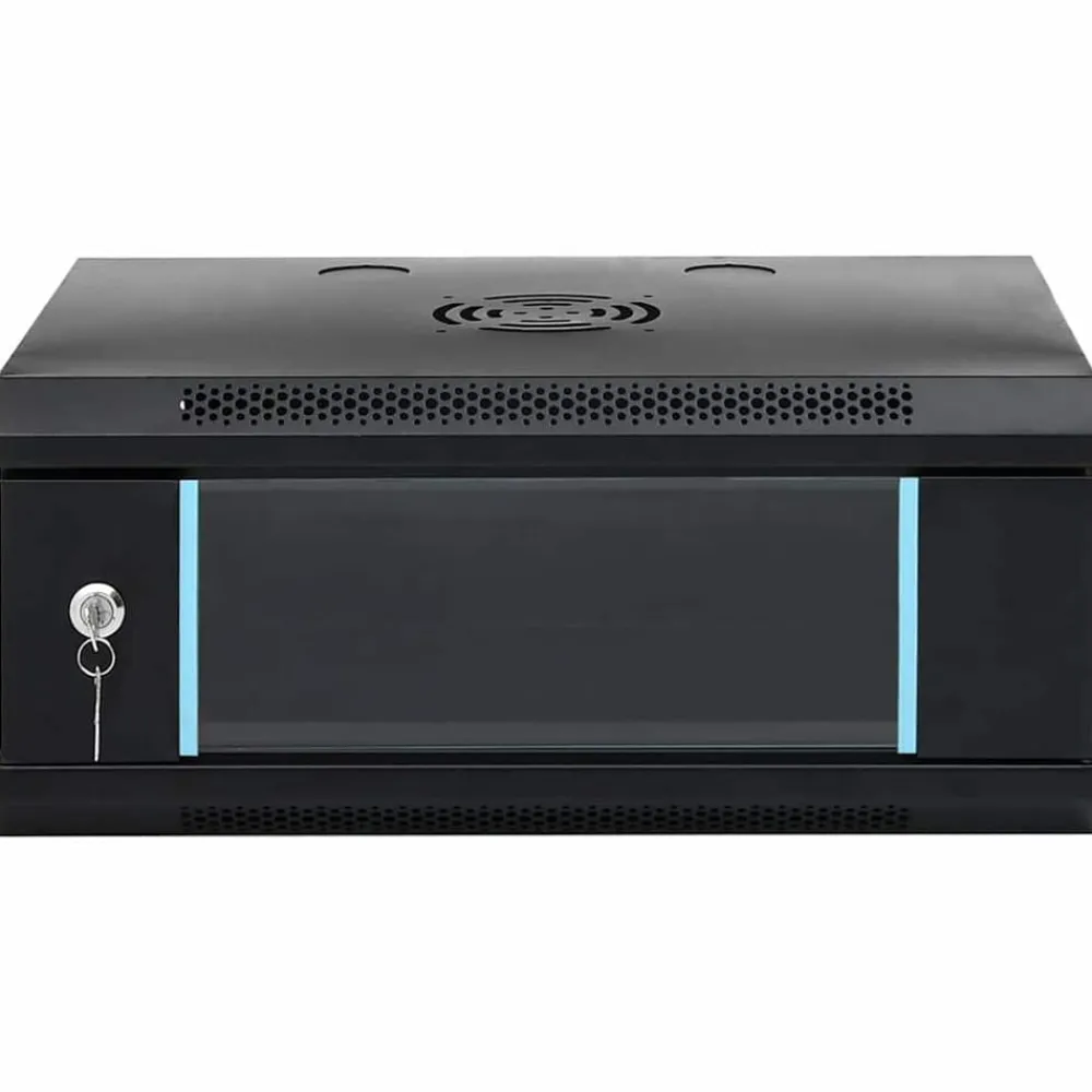Elektronica*vidaXL Netwerk kabinet met opslag 53 x 35 x 21 cm Staal Zwart