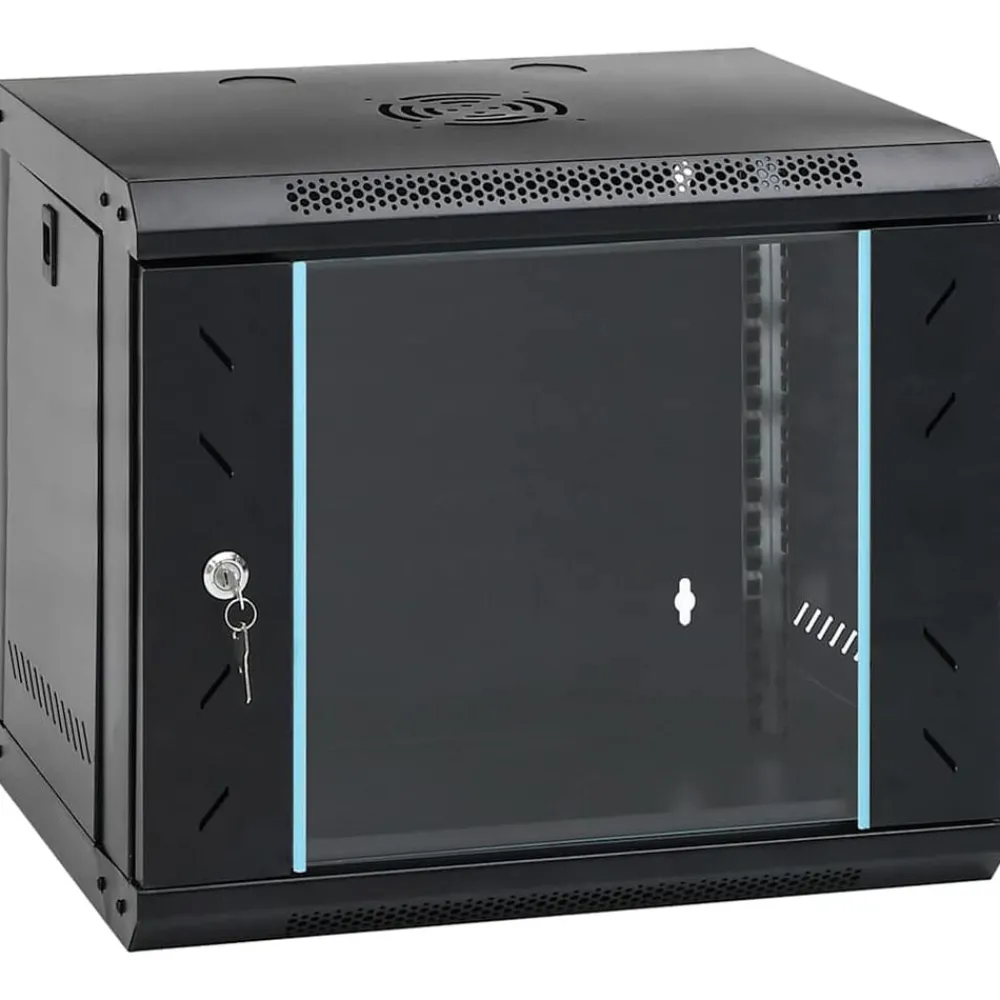 Elektronica*vidaXL Netwerk kabinet met opslag 53 x 45 x 45 cm Staal Zwart