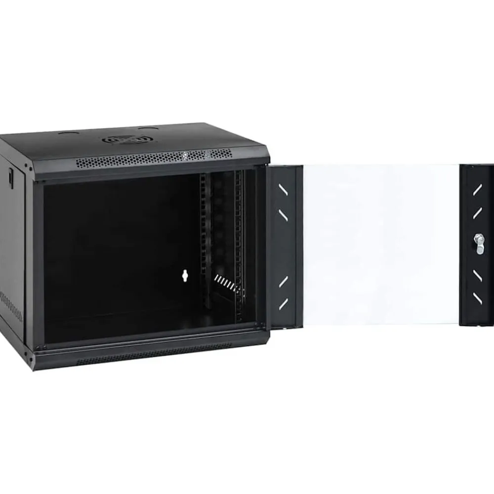 Elektronica*vidaXL Netwerk kabinet met opslag 53 x 45 x 45 cm Staal Zwart