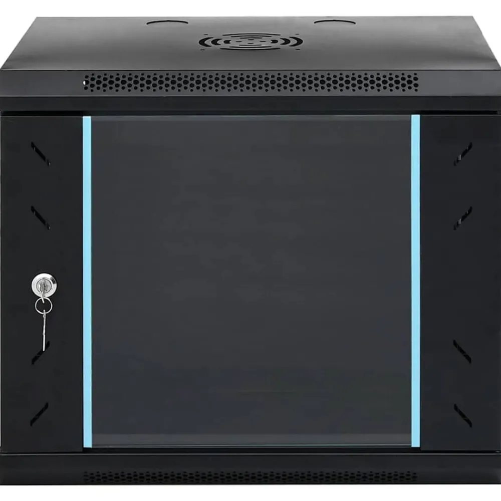 Elektronica*vidaXL Netwerk kabinet met opslag 53 x 45 x 45 cm Staal Zwart