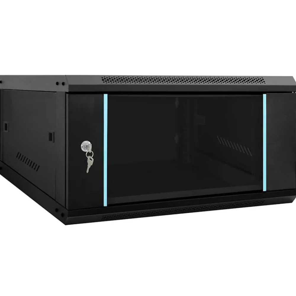 Elektronica*vidaXL Netwerk kabinet met opslag 60 x 60 x 35 cm Staal Zwart
