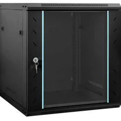 Elektronica*vidaXL Netwerk kabinet met opslag 60 x 45 x 65 cm Staal Zwart