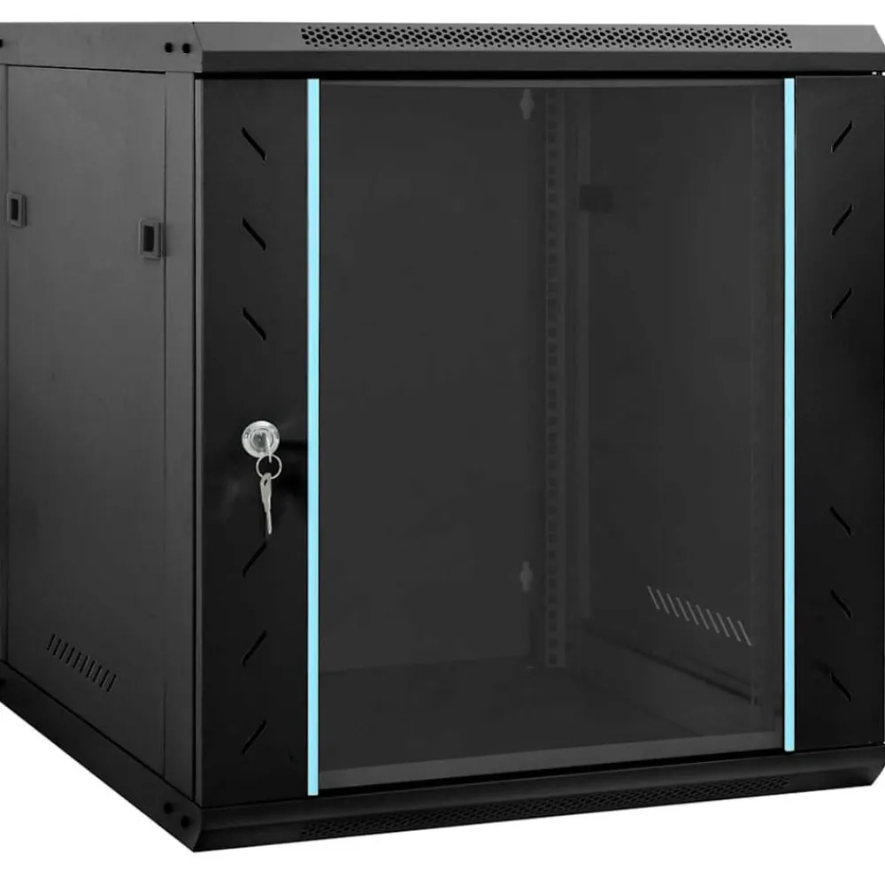 Elektronica*vidaXL Netwerk kabinet met opslag 60 x 45 x 65 cm Staal Zwart