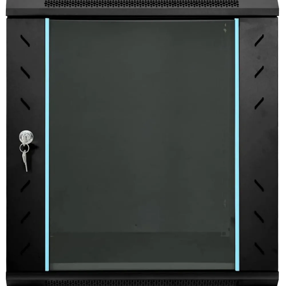 Elektronica*vidaXL Netwerk kabinet met opslag 60 x 45 x 65 cm Staal Zwart