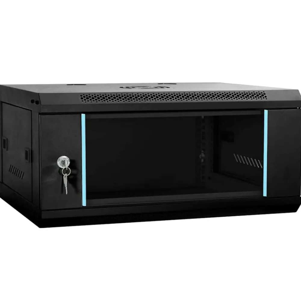 Elektronica*vidaXL Netwerk kabinet met opslag 60 x 35 x 28 cm Staal Zwart