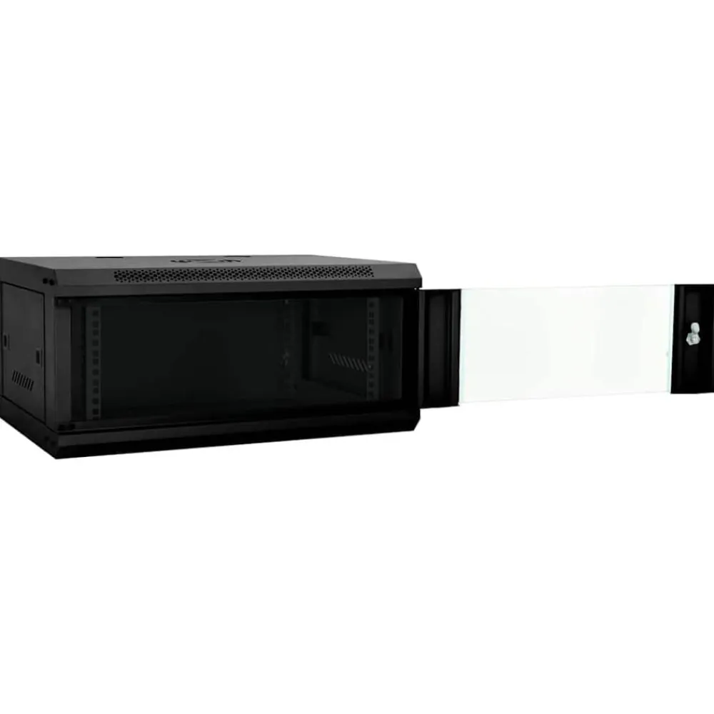 Elektronica*vidaXL Netwerk kabinet met opslag 60 x 35 x 28 cm Staal Zwart