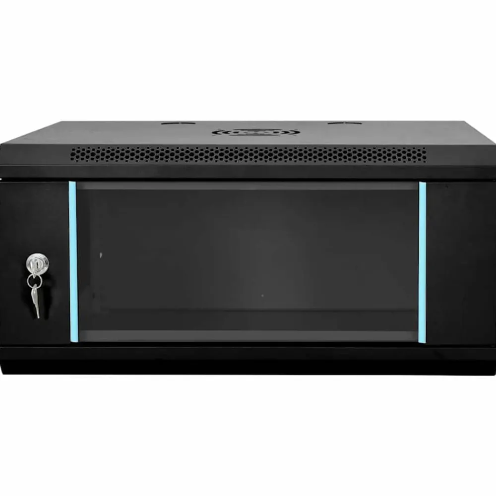 Elektronica*vidaXL Netwerk kabinet met opslag 60 x 35 x 28 cm Staal Zwart