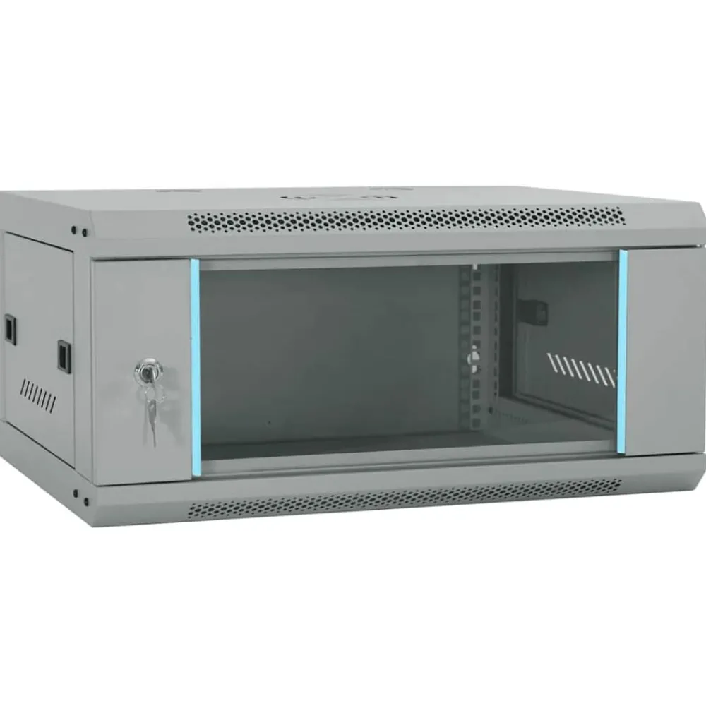 Elektronica*vidaXL Netwerk kabinet met opslag 60 x 35 x 28 cm Staal Grijs