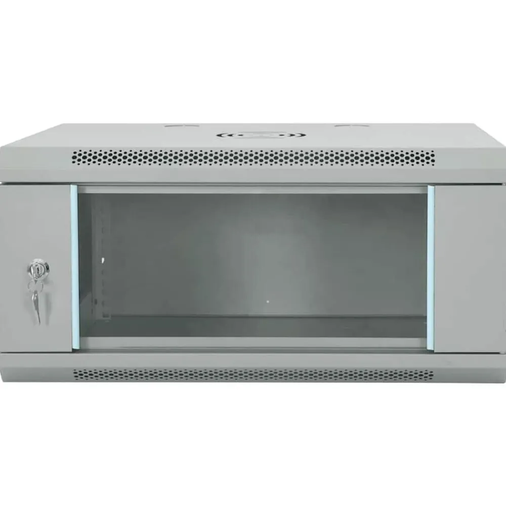 Elektronica*vidaXL Netwerk kabinet met opslag 60 x 35 x 28 cm Staal Grijs