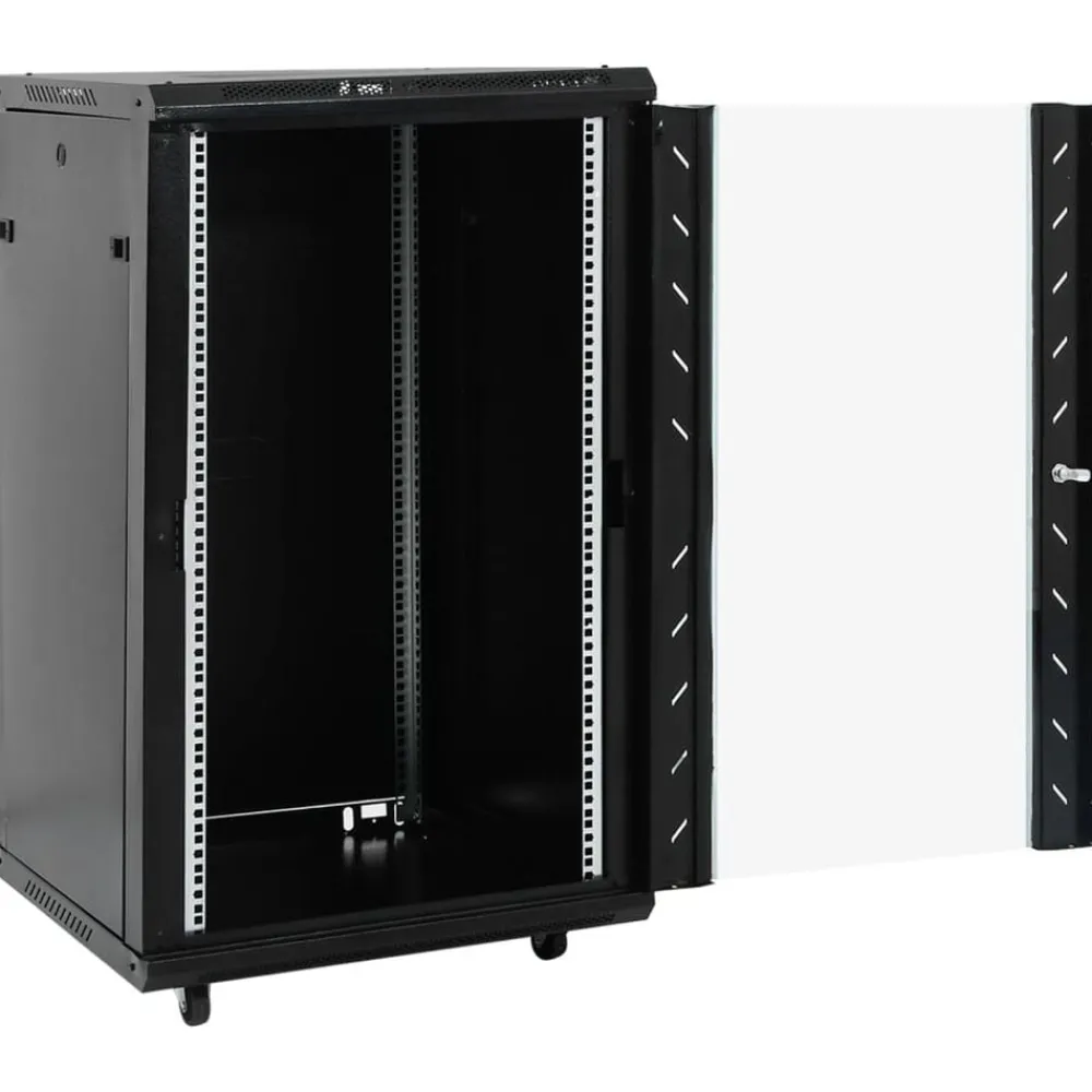 Elektronica*vidaXL Netwerkkast met draaiwieltjes 18U 19" IP20 60x60x100 cm Zwart