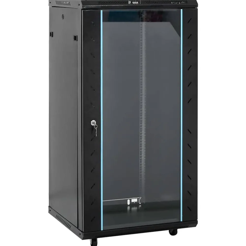 Elektronica*vidaXL Netwerkkast 22U 19" IP20 60x60x120 cm Zwart