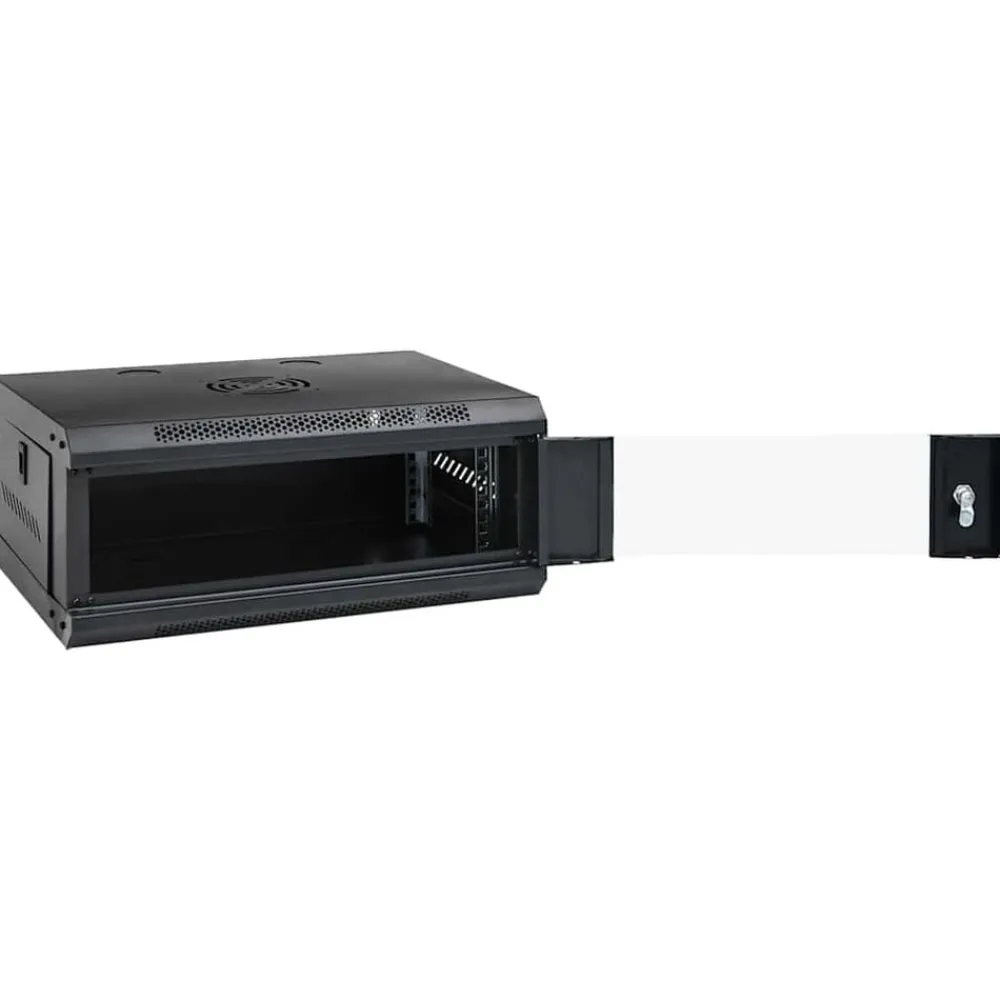 Elektronica*vidaXL Netwerkkast wandgemonteerd 4U 19" IP20 53x40x21 cm Zwart