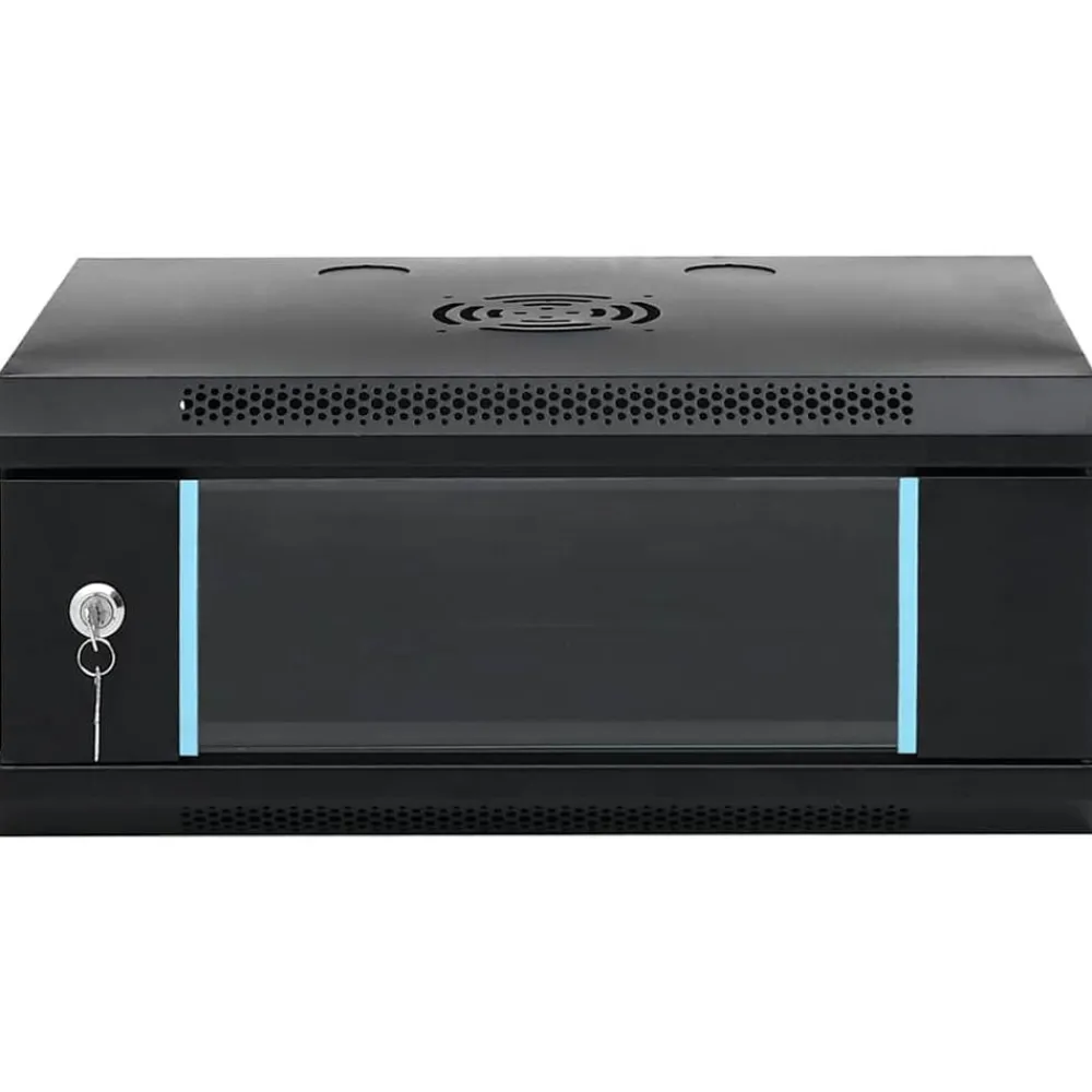 Elektronica*vidaXL Netwerkkast wandgemonteerd 4U 19" IP20 53x40x21 cm Zwart