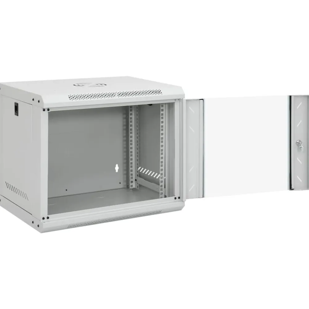 Elektronica*vidaXL Netwerkkast wandgemonteerd 9U 19" IP20 53x40x45 cm Grijs