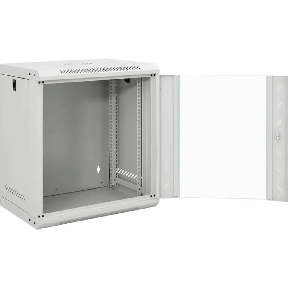 Elektronica*vidaXL Netwerkkast wandgemonteerd 12U 19" IP20 53x40x60 cm Grijs