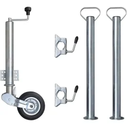 Voertuigonderdelen & -Accessoires*vidaXL Neuswiel met 2 staanders en 2 spanklemmen 60 mm
