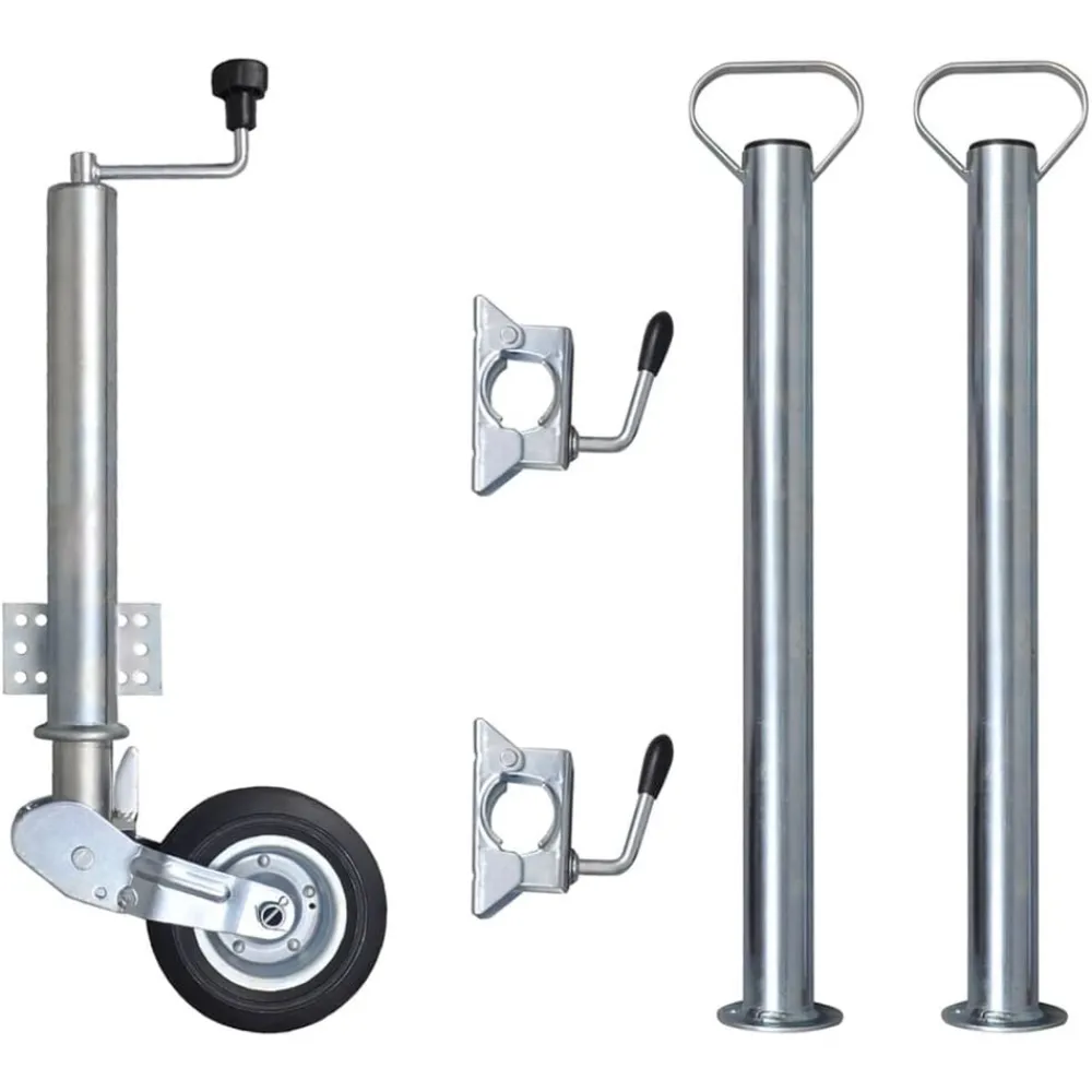 Voertuigonderdelen & -Accessoires*vidaXL Neuswiel met 2 staanders en 2 spanklemmen 60 mm