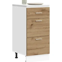 Kasten & Opbergmeubelen*vidaXL Onderkast Lyon 40x46x81,5 cm bewerkt hout artisanaal eikenkleur artisanaal eikenkleurig