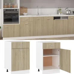 Kasten & Opbergmeubelen*vidaXL Onderkast met lade Lyon 50x46x81,5 cm kleur Sonoma eiken