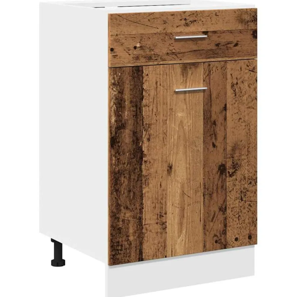 Kasten & Opbergmeubelen*vidaXL Onderkast met lade Lyon 50x46x81,5 cm bewerkt hout kleurig Oud hout