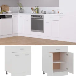 Kasten & Opbergmeubelen*vidaXL Onderkast met lade Lyon 60x46x81,5 cm bewerkt hout Wit
