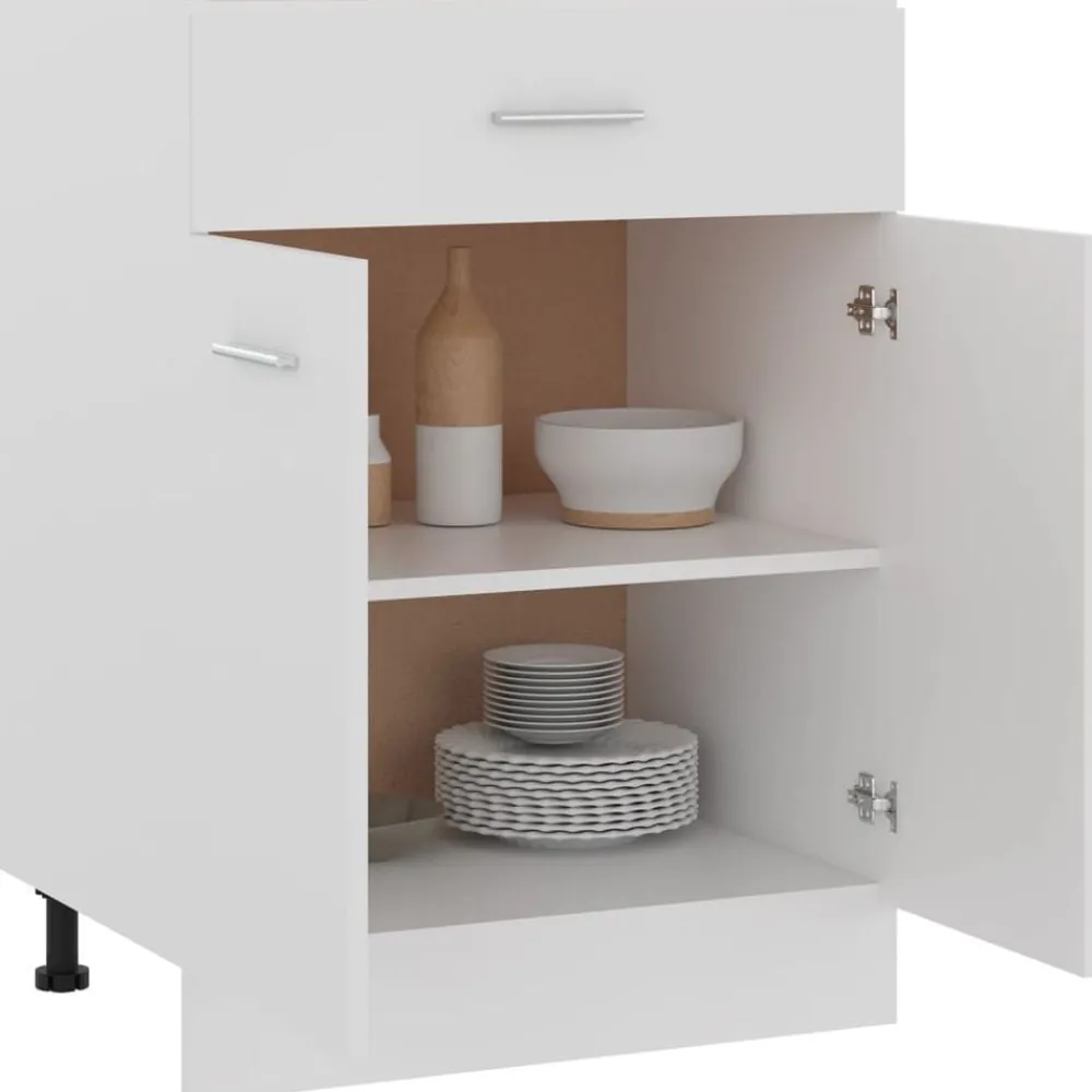 Kasten & Opbergmeubelen*vidaXL Onderkast met lade Lyon 60x46x81,5 cm bewerkt hout Wit