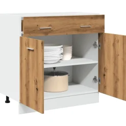 Kasten & Opbergmeubelen*vidaXL Onderkast met lade Lyon 80x46x81,5 cm bewerkt hout artisanaal eiken artisanaal eikenkleurig